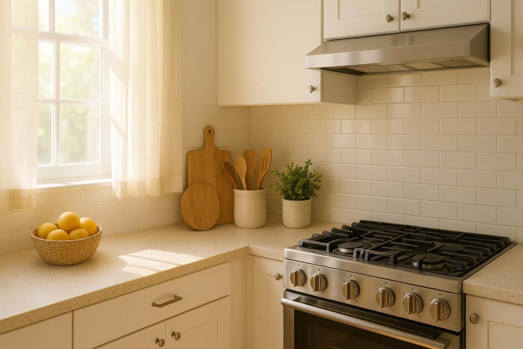 A modern gas range illustrating natural gas usage in a home