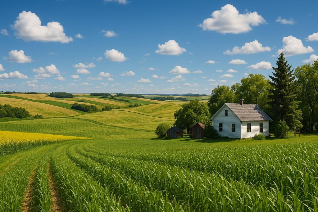 Rural Alberta farmland near Lougheed showing potential for natural gas services