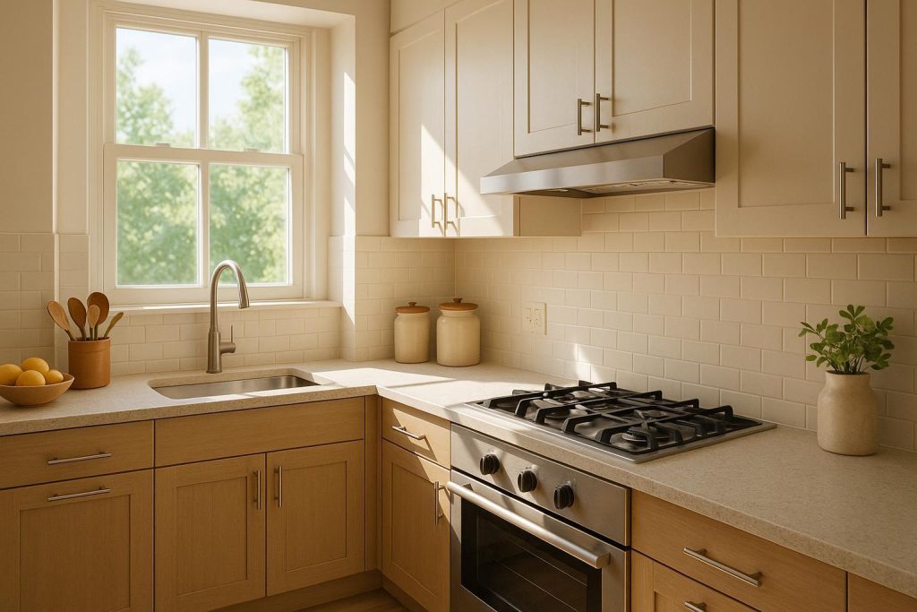 Modern gas stove in a bright kitchen illustrating incentives for natural gas customers